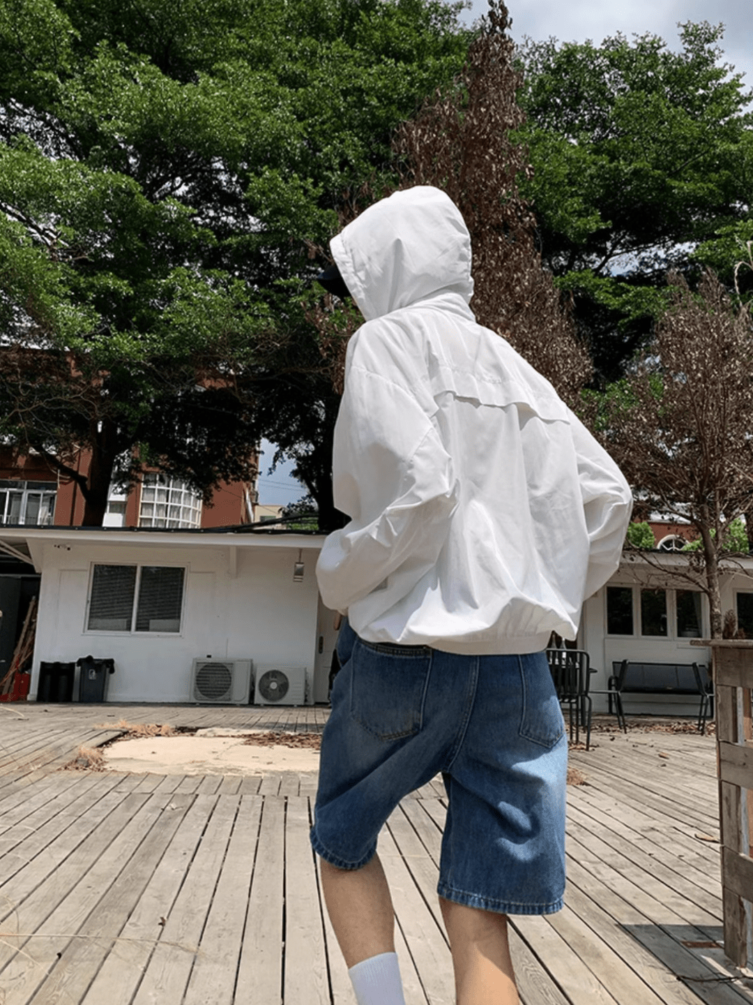 Threebooy [JH HOMME] Korean version of the loose hooded shirt na1121