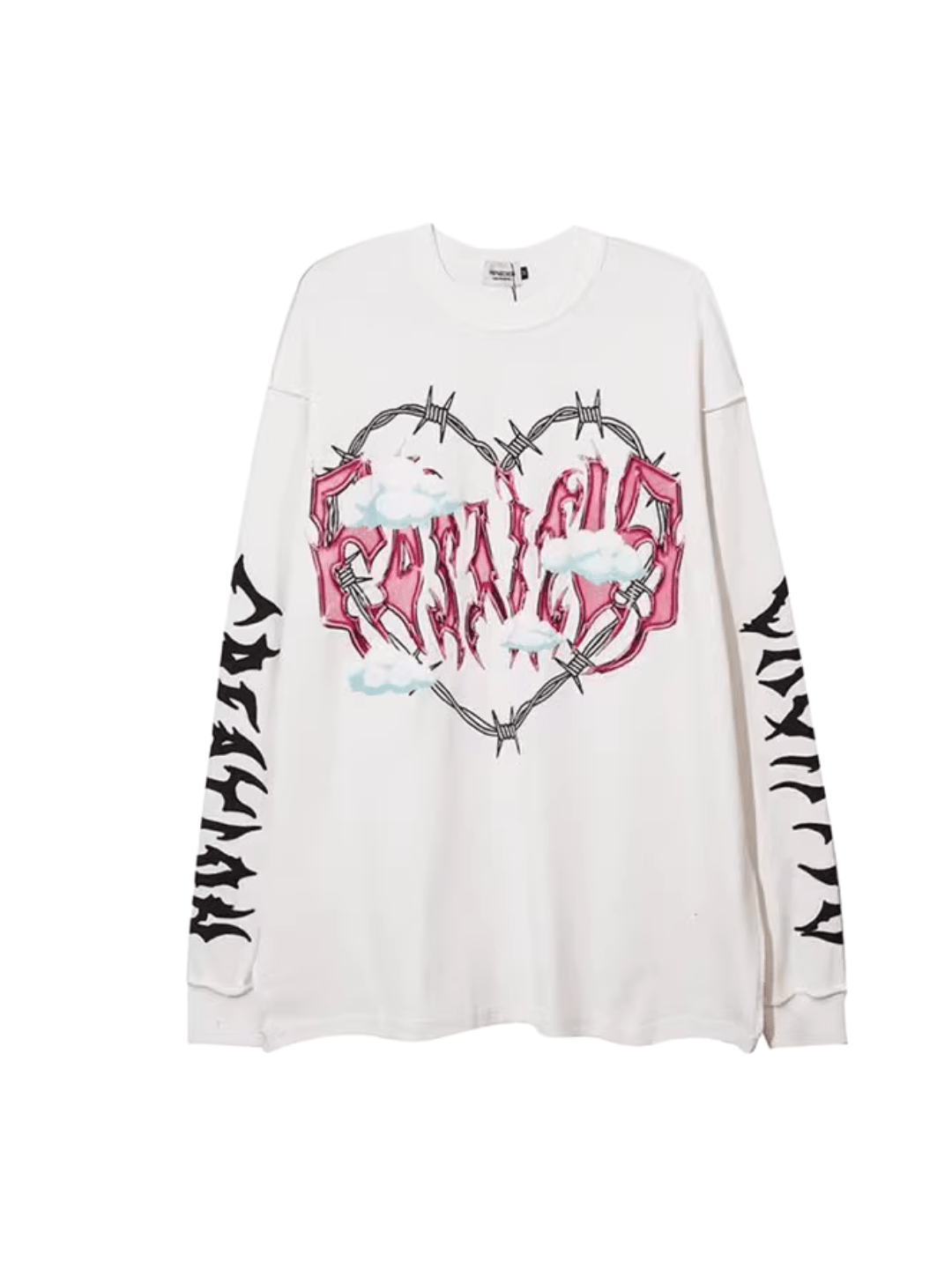 Threebooy [XPKAEAX] dark love printed long-sleeved T-shirt na639