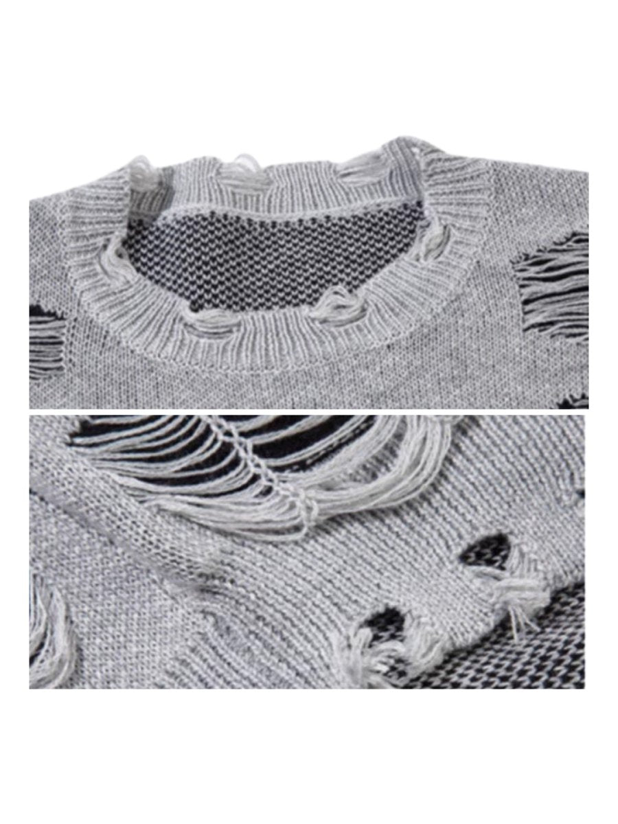Threebooy [Mz] cut holes design knit na1548