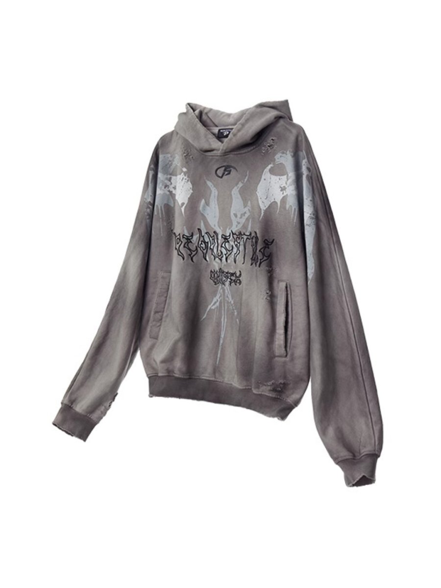 Threebooy [PEOPLESTYLE] Aged Loose Hoodie na1654