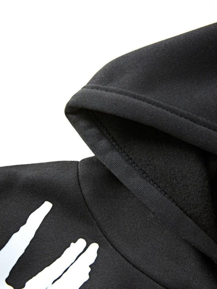 Threebooy Men's Skull Graphic Black Pullover Hoodie