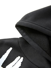 Threebooy Men's Skull Graphic Black Pullover Hoodie