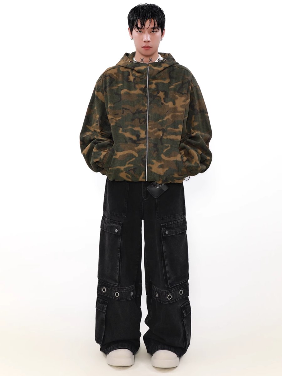 Threebooy [MRNEARLY] loose zipper hooded jacket na1503