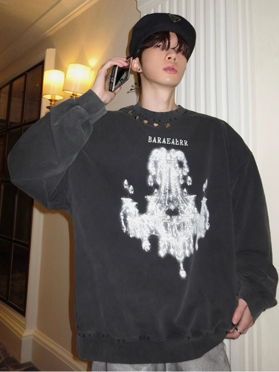 Threebooy 【JH HOMME】printing round neck sweater na1556