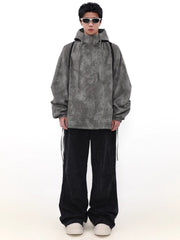 Threebooy [MRNEARLY] high street half-zipper hooded na1508