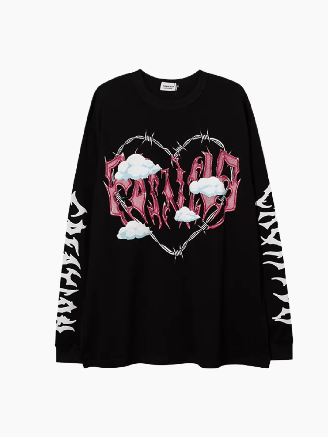 Threebooy [XPKAEAX] dark love printed long-sleeved T-shirt na639