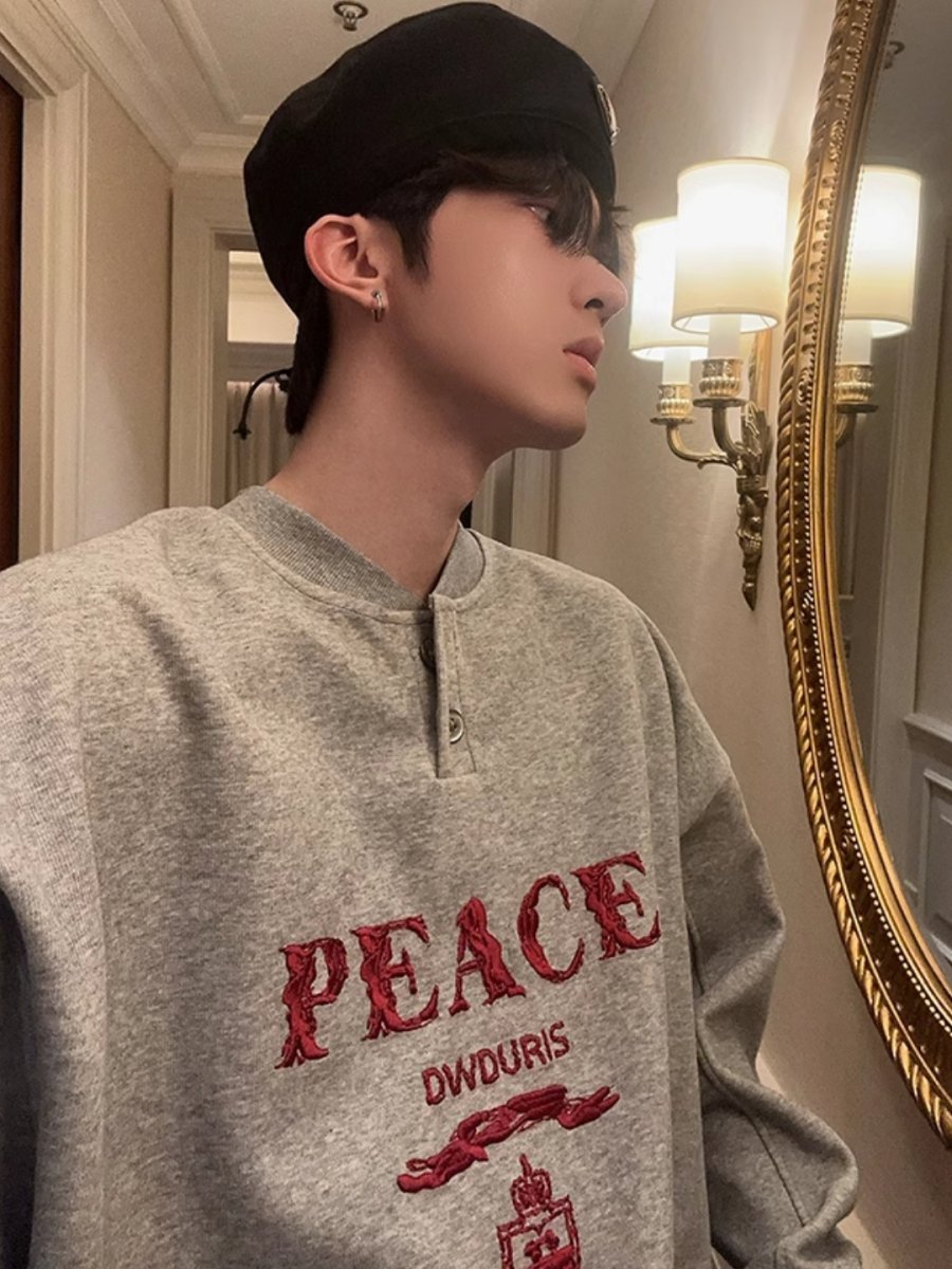 Threebooy [JH HOMME] LOGO long-sleeved round neck sweater na1557