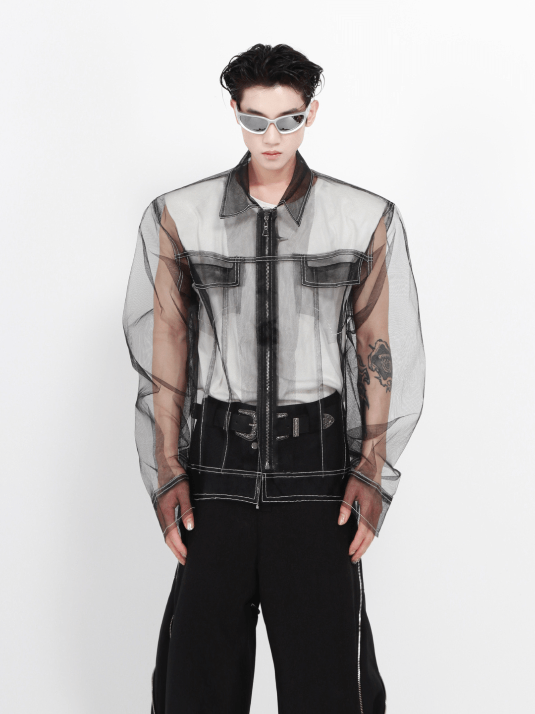 Threebooy [CULTURE] Mesh Punk Shirt na1207