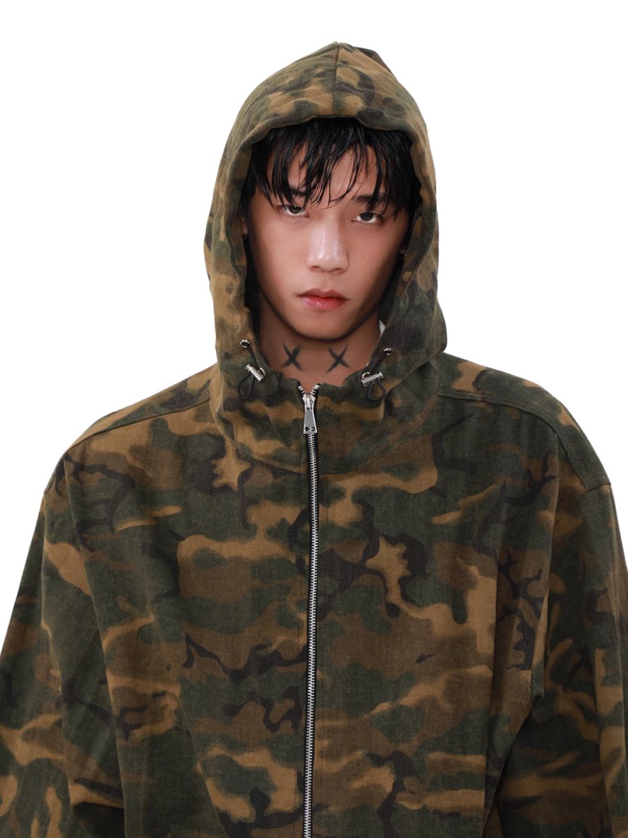Threebooy [MRNEARLY] loose zipper hooded jacket na1503