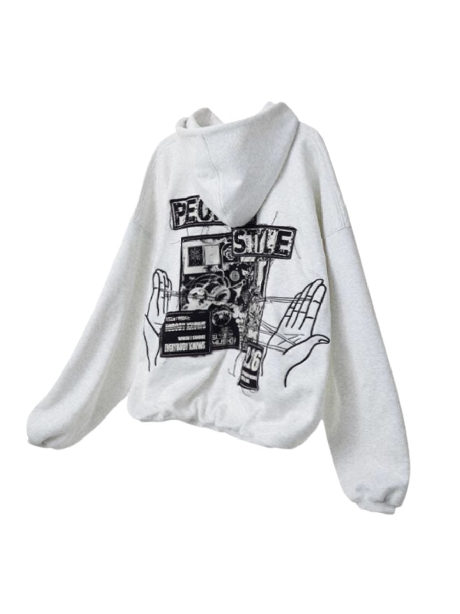 Threebooy [PEOPLESTYLE] Genderless Loose Hoodie na1656
