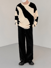Threebooy [DAZIONSED] Contrast Pull Sweater NA603