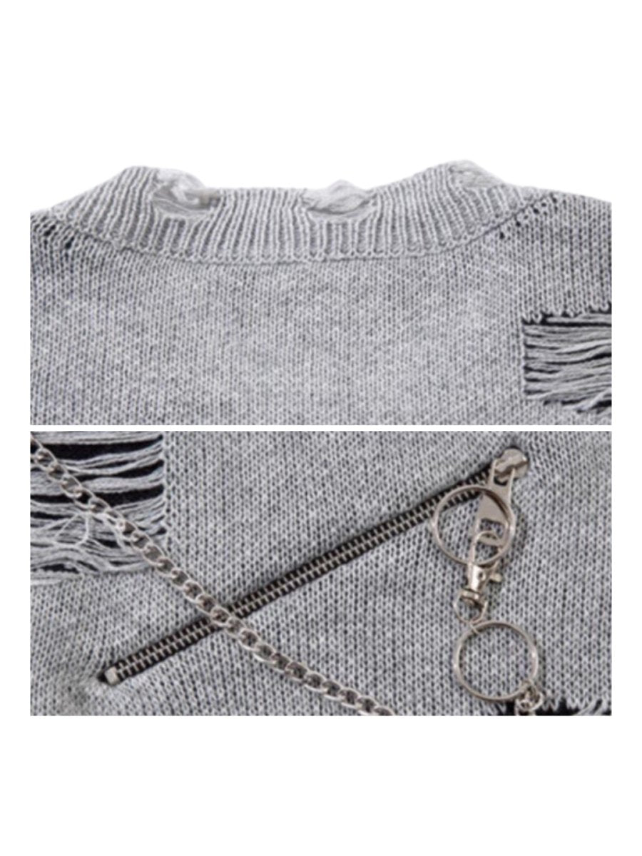 Threebooy [Mz] cut holes design knit na1548