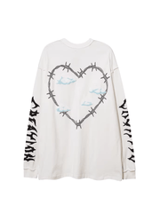 Threebooy [XPKAEAX] dark love printed long-sleeved T-shirt na639