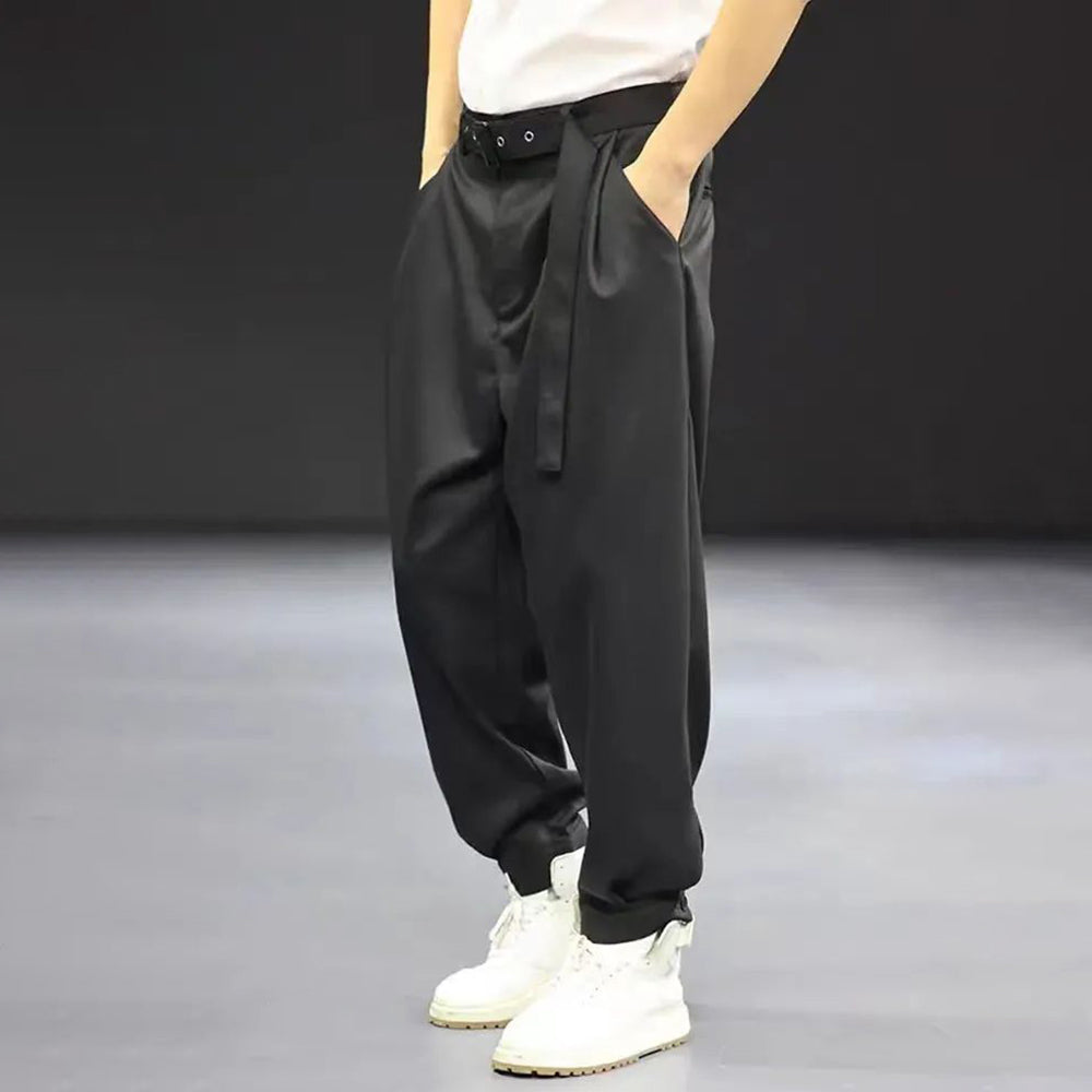Threebooy Mens Japanese Casual Suit Leggings Pants New Genderless Fashion Retro Versatile Loose Comfortable Solid Color Pants Unisex