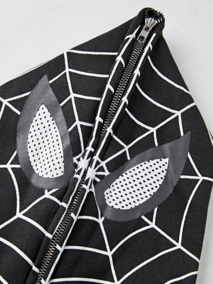 Threebooy Men's Spider Man Styling Print Oversized Hoodie