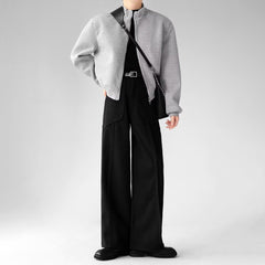 Threebooy Men Imitation Wool Three-Dimensional Stitching Business Casual Trousers Plain Classic Luxury Pants Old Money Men'S Clothing 2025