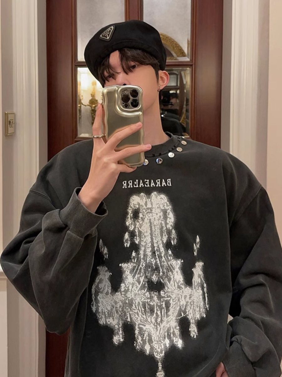 Threebooy 【JH HOMME】printing round neck sweater na1556