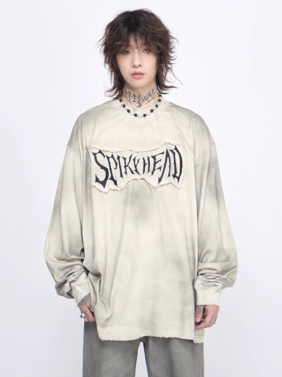 Threebooy 【Mz】washed long-sleeved T-shirt na1381