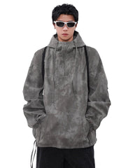 Threebooy [MRNEARLY] high street half-zipper hooded na1508