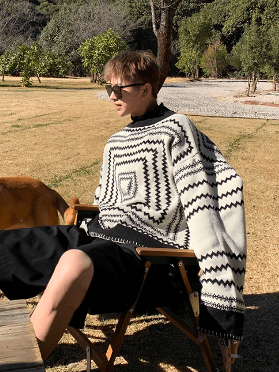 Threebooy [ESC MAN STUDIO] Pullover High Knit NA190