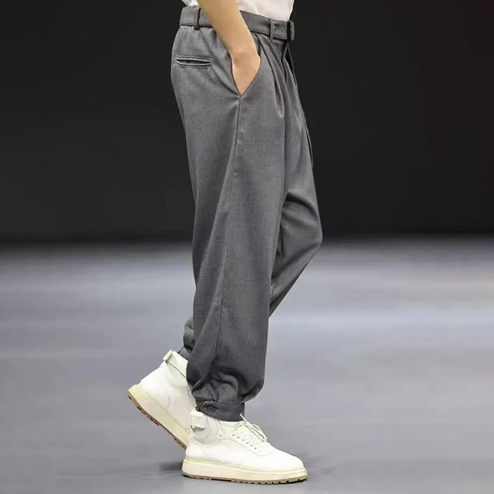 Threebooy Mens Japanese Casual Suit Leggings Pants New Genderless Fashion Retro Versatile Loose Comfortable Solid Color Pants Unisex