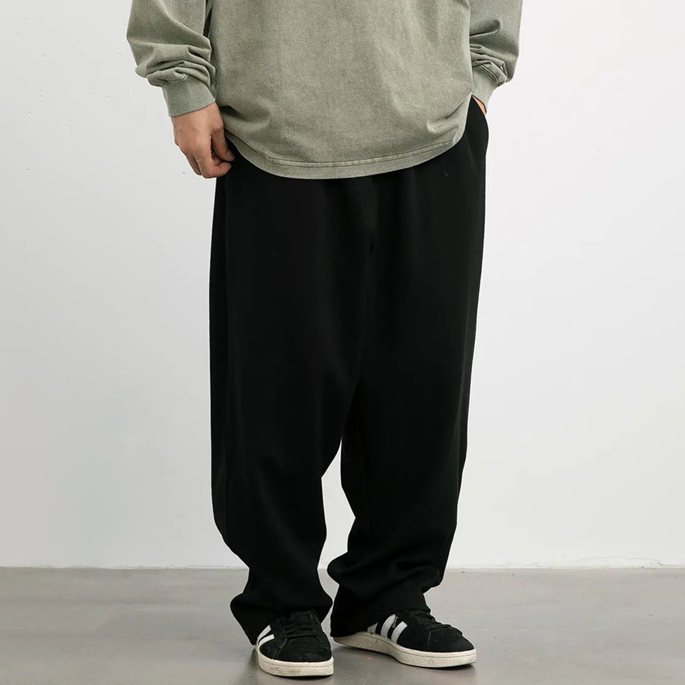 Threebooy Mens Twill Basic Casual Straight Pants Genderless Japanese Fashion Trend Simple Solid Color Comfortable Loose Trousers Unisex