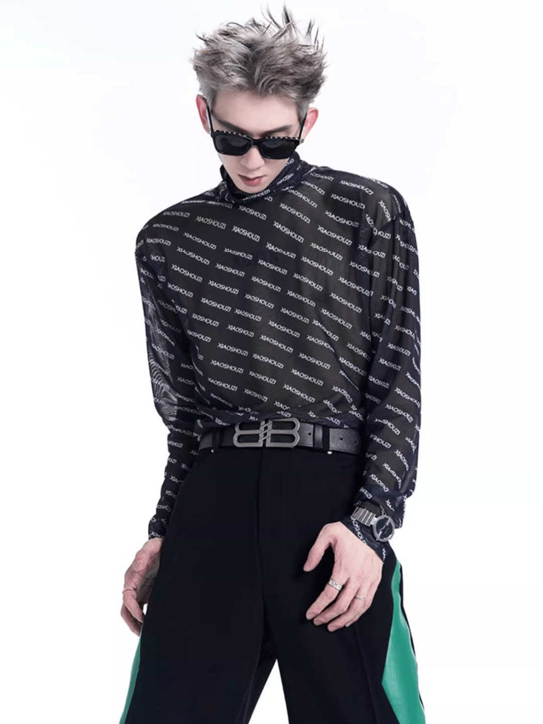 Threebooy letter printing turtleneck t-shirt na1160