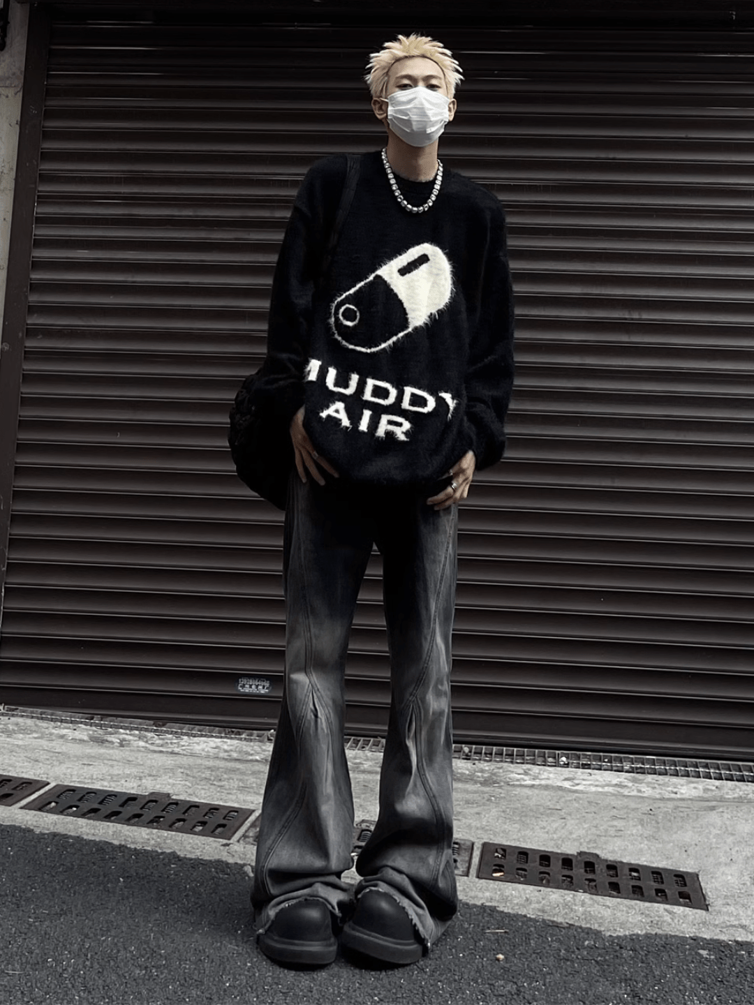Threebooy print design imitation mink knit sweater na693