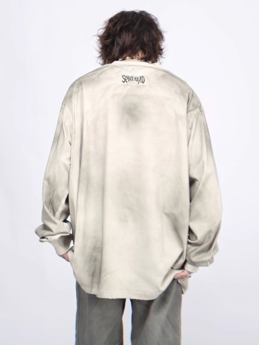 Threebooy 【Mz】washed long-sleeved T-shirt na1381