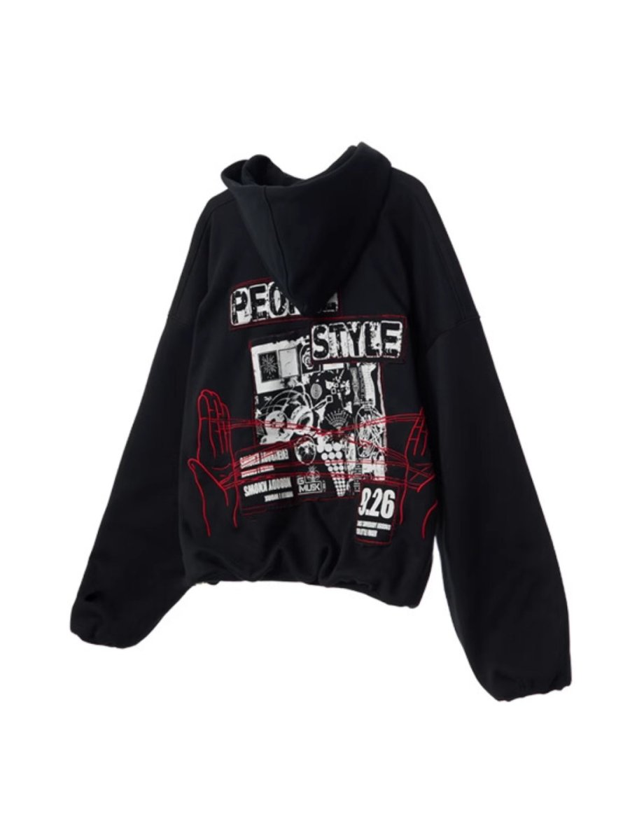 Threebooy [PEOPLESTYLE] Genderless Loose Hoodie na1656