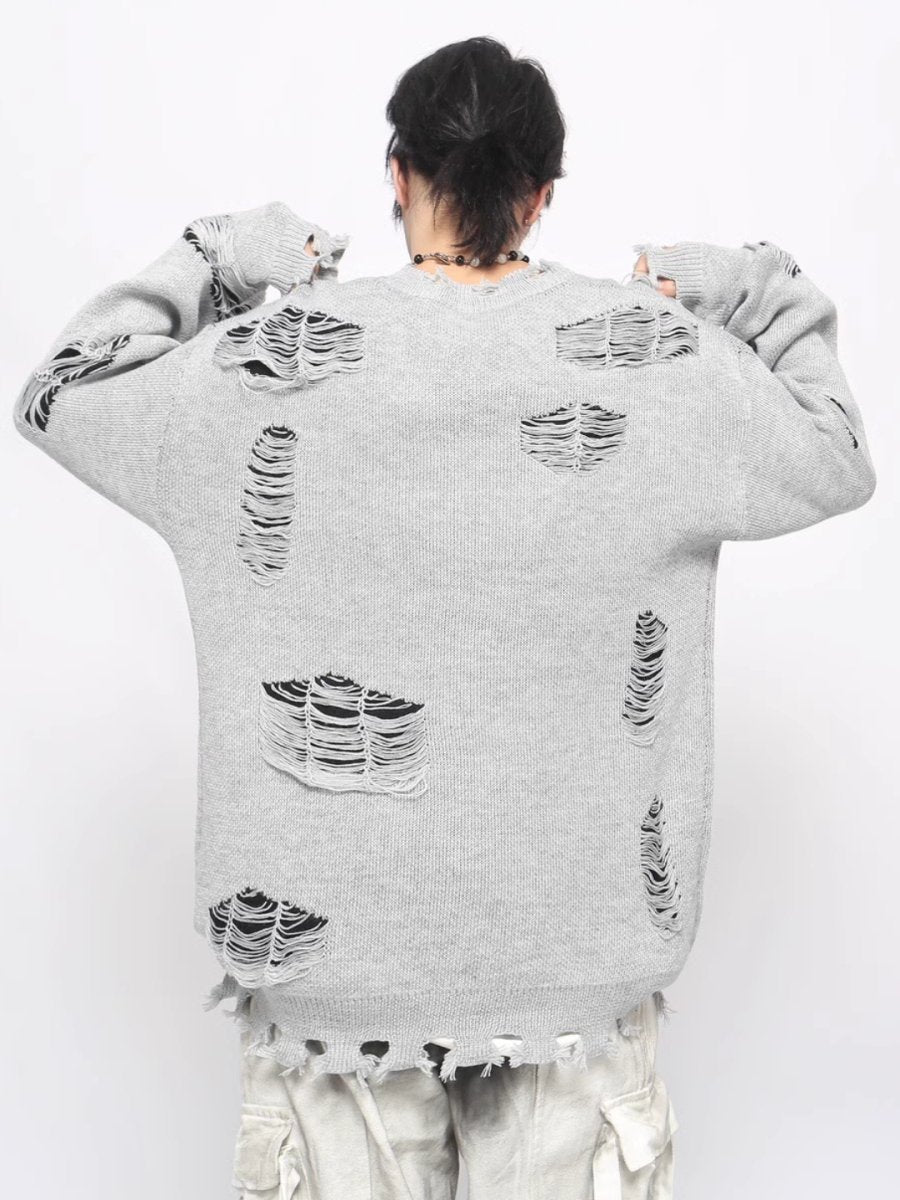 Threebooy [Mz] cut holes design knit na1548