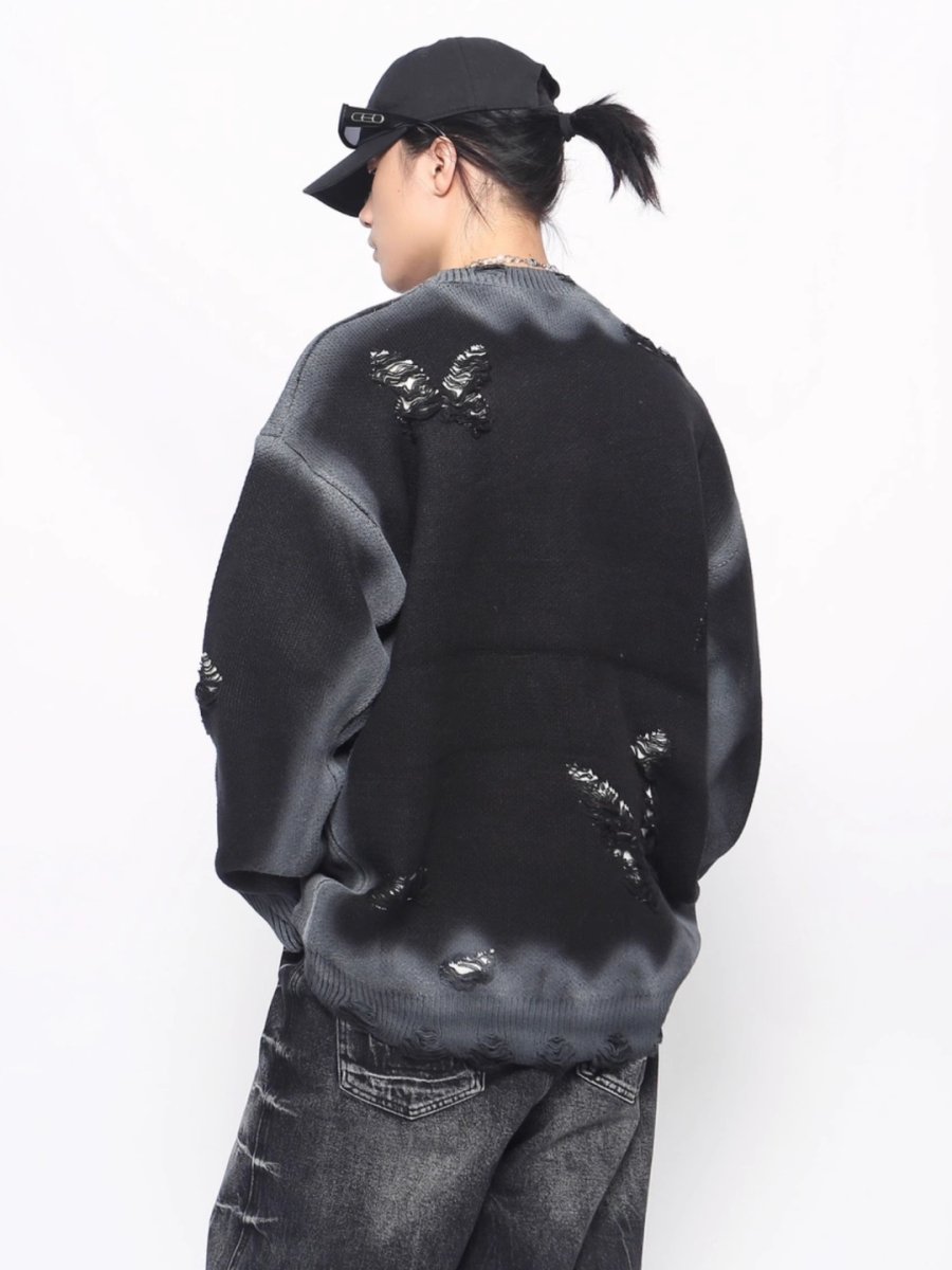 Threebooy 【Mz】Niche design hole knit na1546