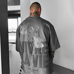 Threebooy Oversized T Shirts For Men Hip Hop Streetwear Fashion Floral Print Short Sleeve Tees Summer Casual Loose O Neck T-shirt Trendy