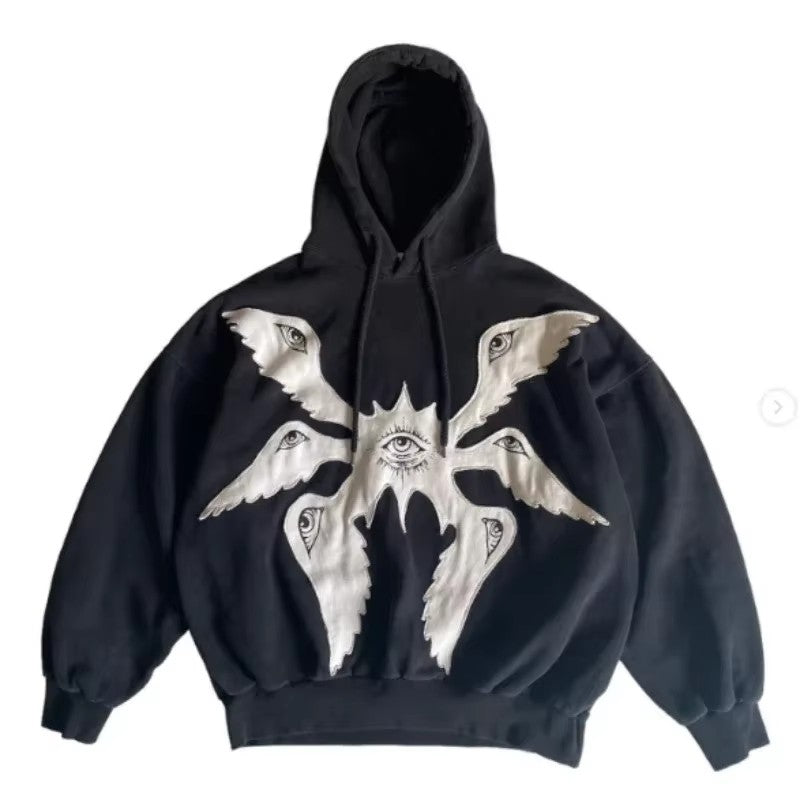 Threebooy 2000s Retro Men's and Women's Hoodies Printed Personalized Patterns Y2K Style Streetwear Hooded Cardigan Long Sleeve New Tops