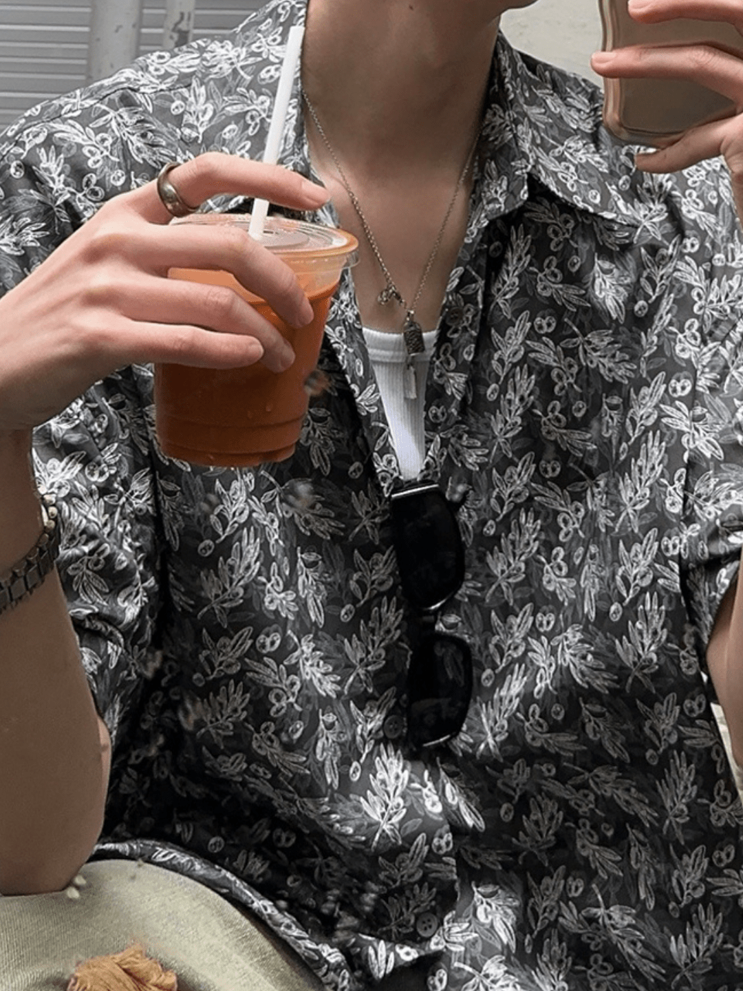 Threebooy [JH HOMME] loose short-sleeved shirt na1316