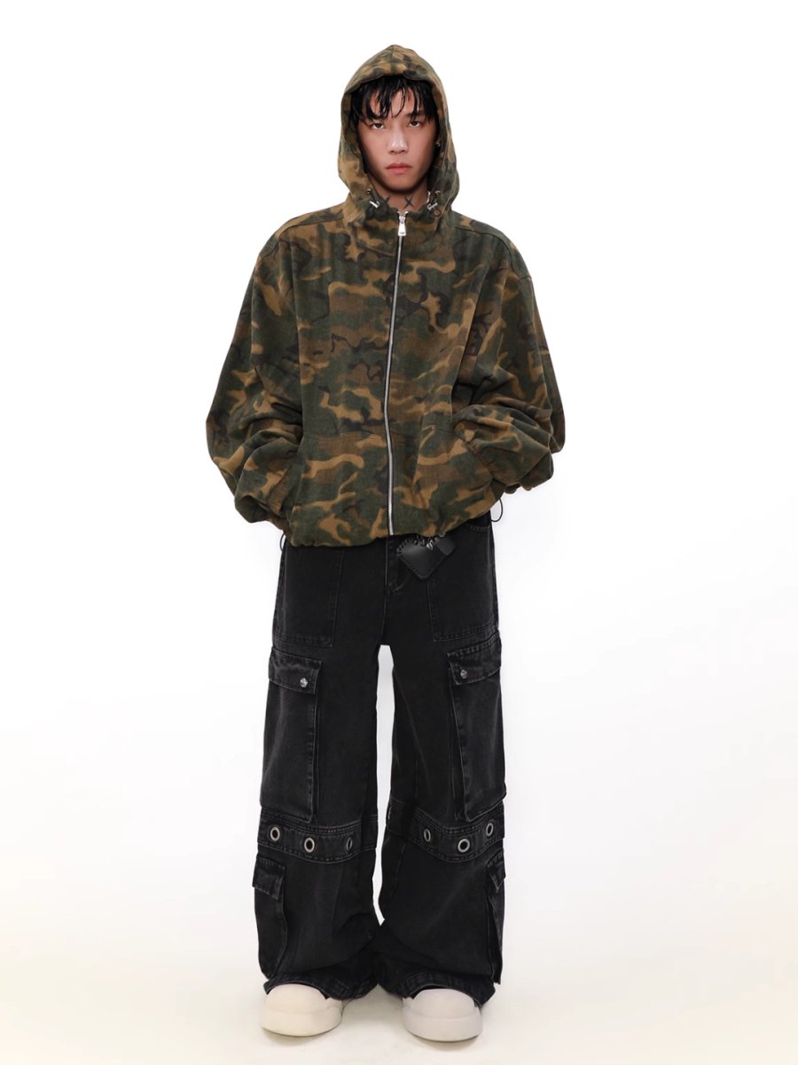 Threebooy [MRNEARLY] loose zipper hooded jacket na1503