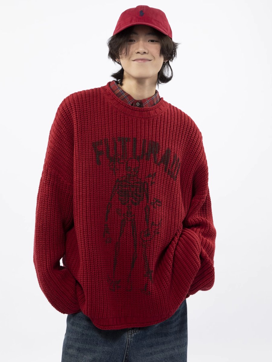 Threebooy [FUTUREBOY] round neck sweater na1709