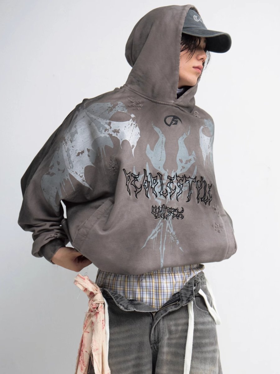 Threebooy [PEOPLESTYLE] Aged Loose Hoodie na1654
