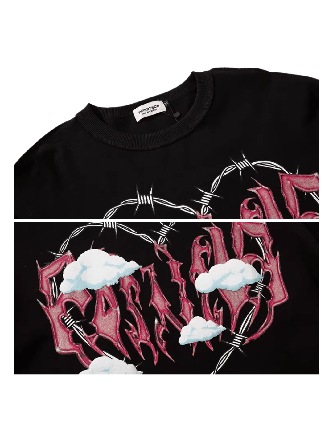 Threebooy [XPKAEAX] dark love printed long-sleeved T-shirt na639
