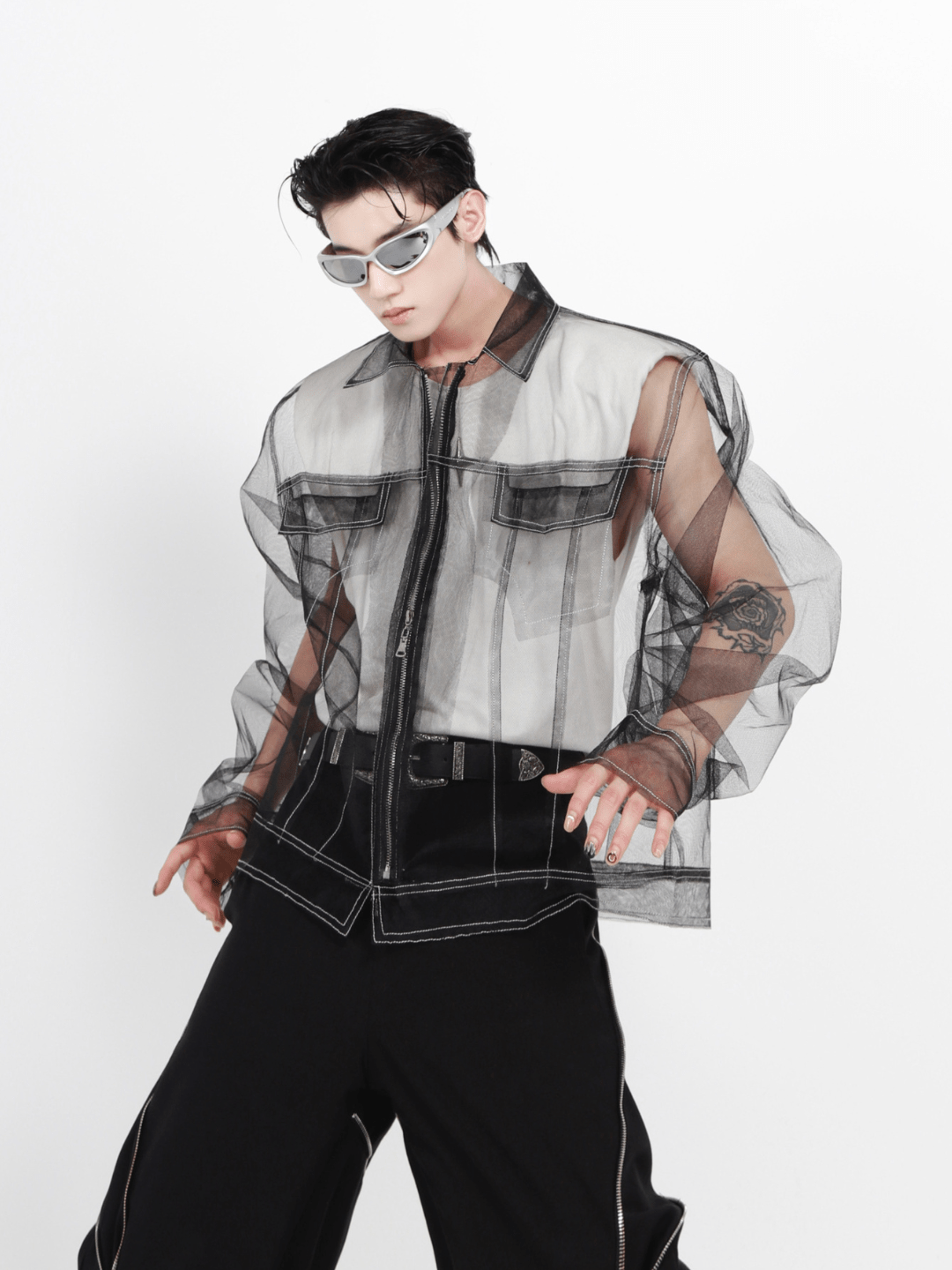 Threebooy [CULTURE] Mesh Punk Shirt na1207