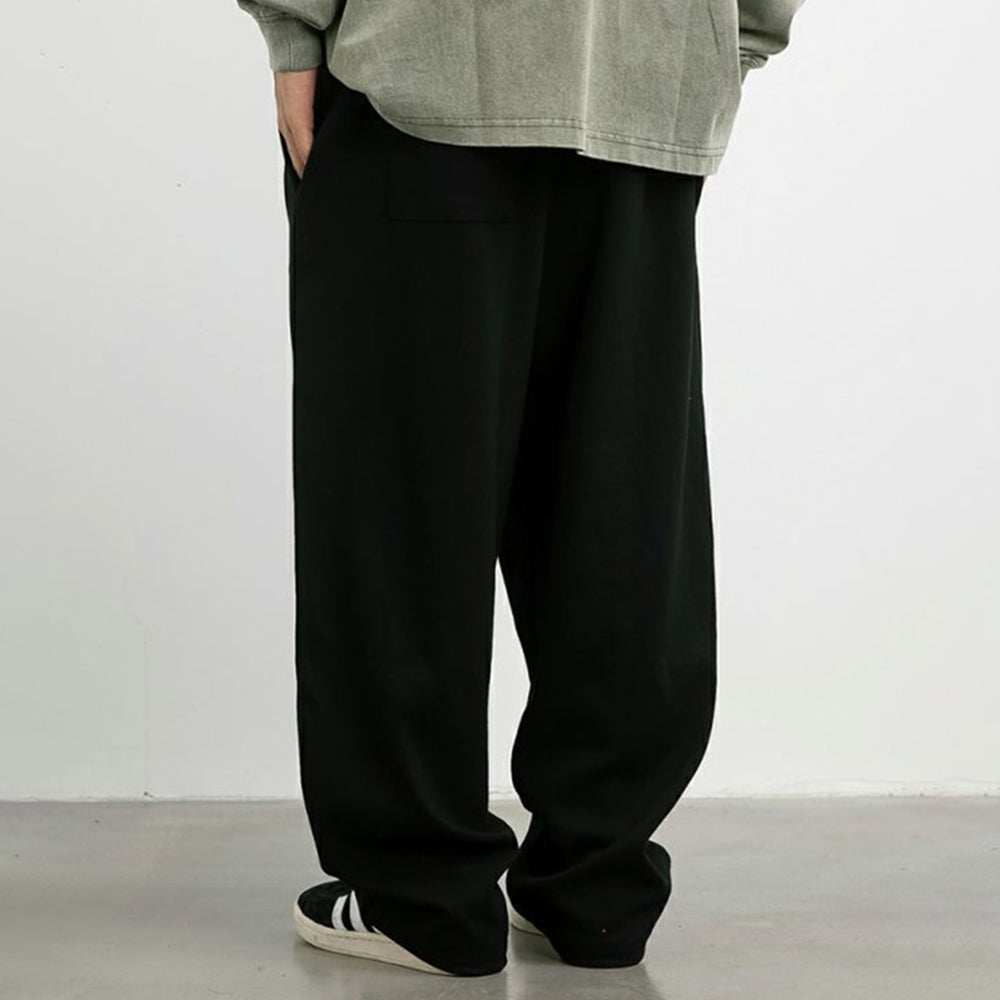 Threebooy Mens Twill Basic Casual Straight Pants Genderless Japanese Fashion Trend Simple Solid Color Comfortable Loose Trousers Unisex