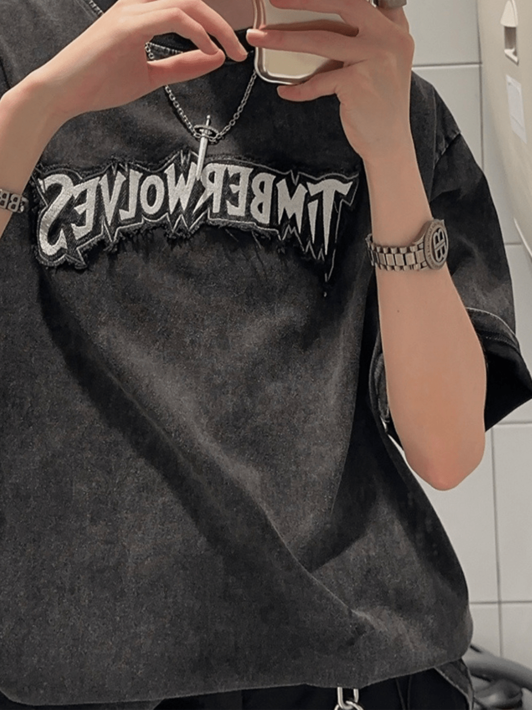 Threebooy [JH HOMME] round neck loose T-shirt na1317