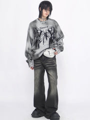 Threebooy 【Mz】broken holes sweater na1474