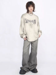 Threebooy 【Mz】washed long-sleeved T-shirt na1381