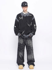 Threebooy 【Mz】Niche design hole knit na1546