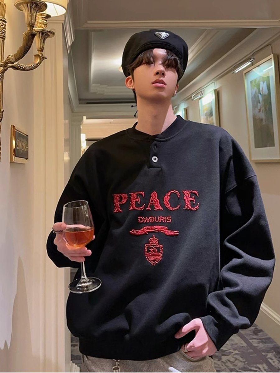Threebooy [JH HOMME] LOGO long-sleeved round neck sweater na1557