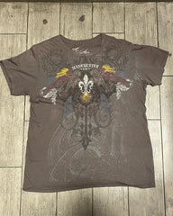 Threebooy 2000s Affliction Khaki Men's Shirt Graphic Print Oversized T-shirt Men's New T-shirt with short sleeves and cotton