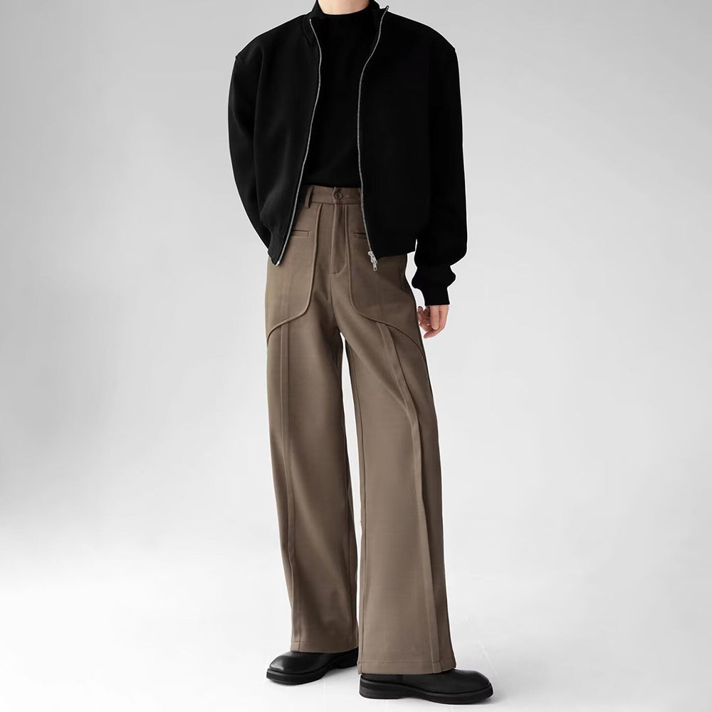 Threebooy Men Imitation Wool Three-Dimensional Stitching Business Casual Trousers Plain Classic Luxury Pants Old Money Men'S Clothing 2025