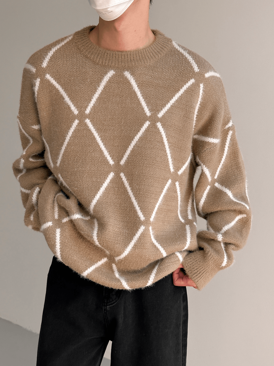 Threebooy [DAZIONSED] Round Neck Casual Knit NA545