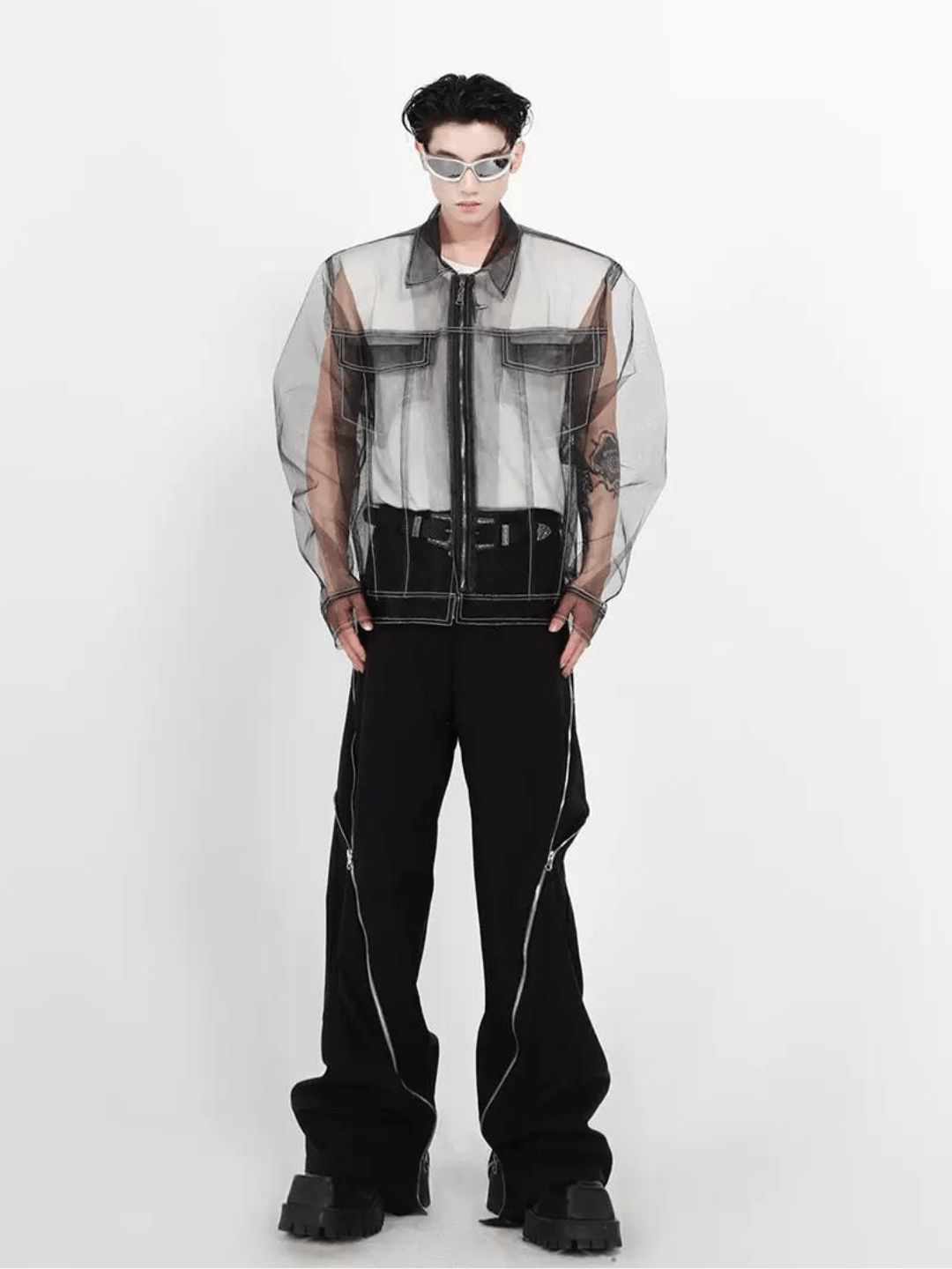 Threebooy [CULTURE] Mesh Punk Shirt na1207